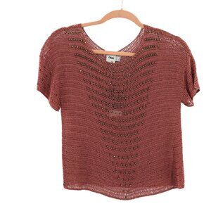 Asos Beaded Crochet Top Womens XXS Rust Boho Vintage-Inspired Resort‎ NWT